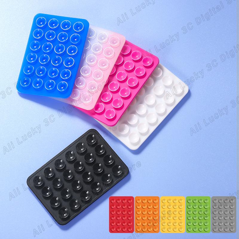 Silicone Suction Sticky Phone Grip Octobuddy Suction Cup Phone Holder Wall Stand Square Anti-Slip Single-Sided Case Back Sticker 5