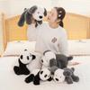 Милая имитация лежащей панды, плюшевая игрушка, кукла щенка, детская сопровождающая успокаивающая подушка, тряпичная кукла