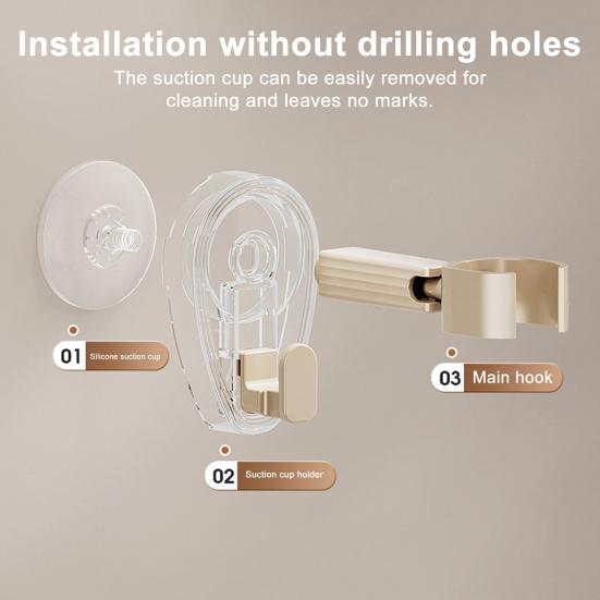 Держатель для фена Yousheng на присоске, высокая грузоподъемность, простая установка, настенное крепление без сверления, вращающаяся на 360 градусов подставка для фена