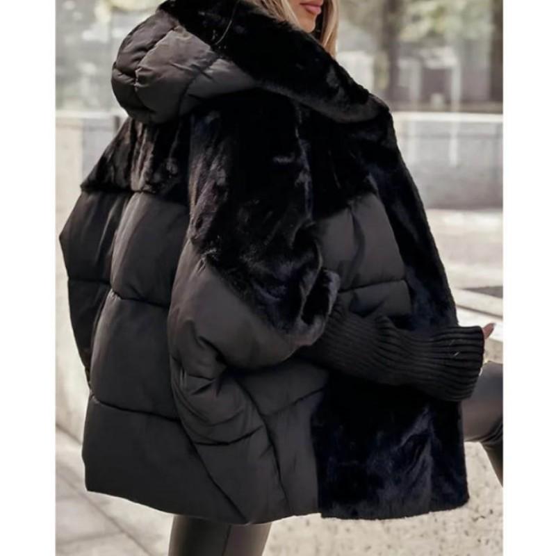 Женская зимняя теплая верхняя одежда пэчворк с капюшоном, женская стеганая повседневная мягкая куртка