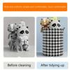 1pc Classic Houndstooth Fabric Storage Basket with Handles, Foldable Multipurpose Laundry Hamper for Toys and Clothes, Home Organization Container