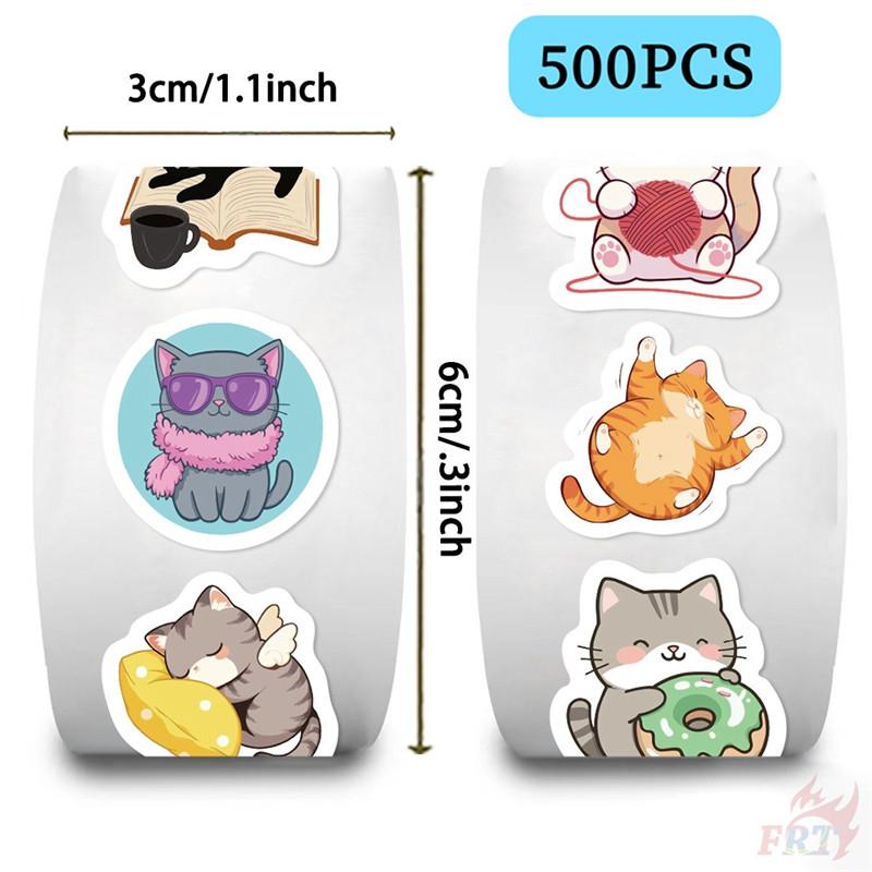 500 шт./рулон Q Sweet Cat Kids Rewards Stickers - DIY Scrapbooks Декор Альбом Запечатывание Этикетки Наклейки