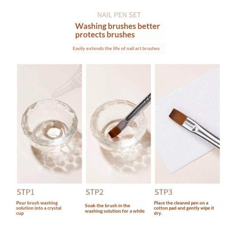 Nails Art Liner Brush Elongated Lines Drawing Painting Nail Design Pen Uv Gel 3D Carving Brush Professional Manicure Salon Tool