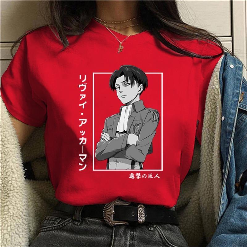 New Levi Ackerman T Shirt Fashion Anime Harajuku Tees Casual Round Neck Loose T Shirt