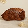 Wooden Puzzle Box, Fish Secret Compartment