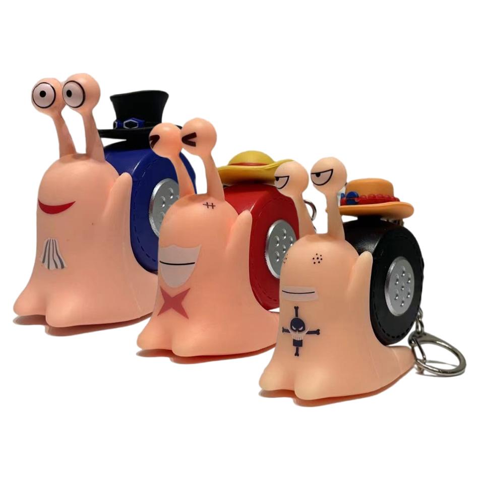 3 шт. Аниме One Piece Ден Ден Муси Модель Игрушки Мини Мультяшный Луффи Сабо Эйс В форме улитки Телефон Может записывать звук Игрушки Для подарков