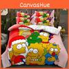 Мультяшный постельный комплект The Simpsons с реактивной печатью для современного домашнего декора