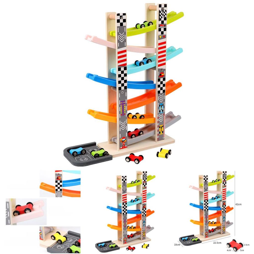 Wooden Gliding Car Toy For Kids With Inertia Track And Parentchild Interaction For Ages 1 To 4