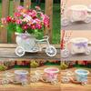 Tricycle Flower Basket Imitation Rattan Woven Decorative Candy Serving Basket Tricycle Planter