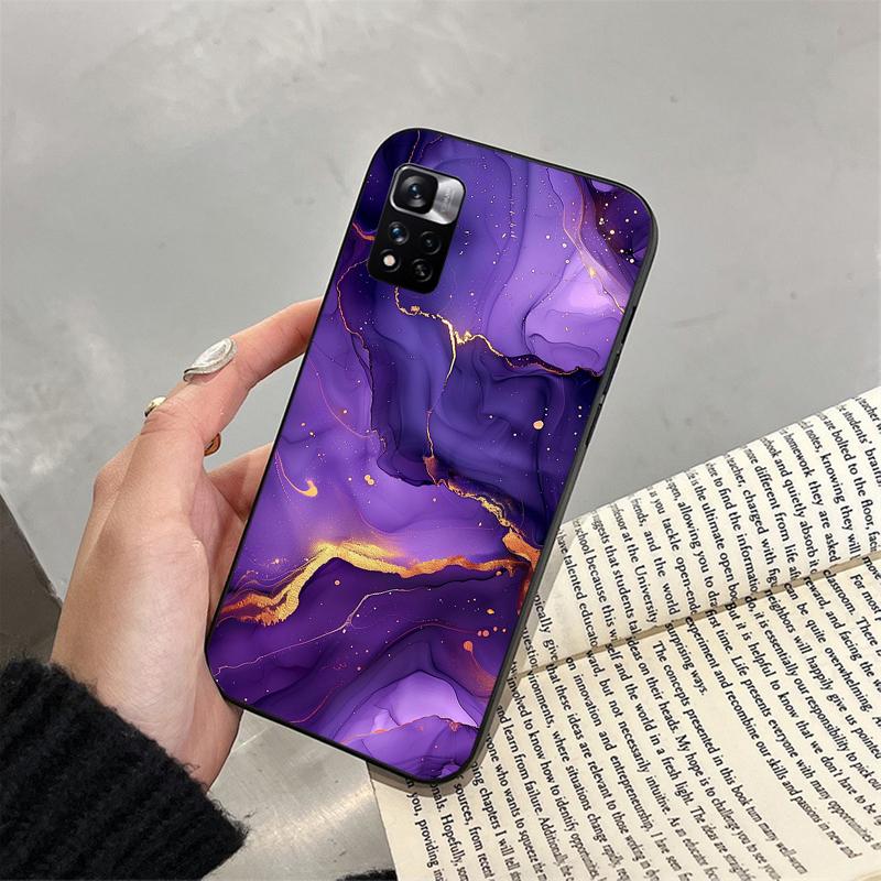 Фиолетовый мраморный чехол для телефона для Xiaomi Redmi note 13 12 Pro 11S 11 10 Pro 10S 12S Redmi 13 14C 10 13C