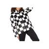 Vans Black and White Checkerboard Faux Fur Stand Collar Zip-Up Jacket VN0A5LJ5705