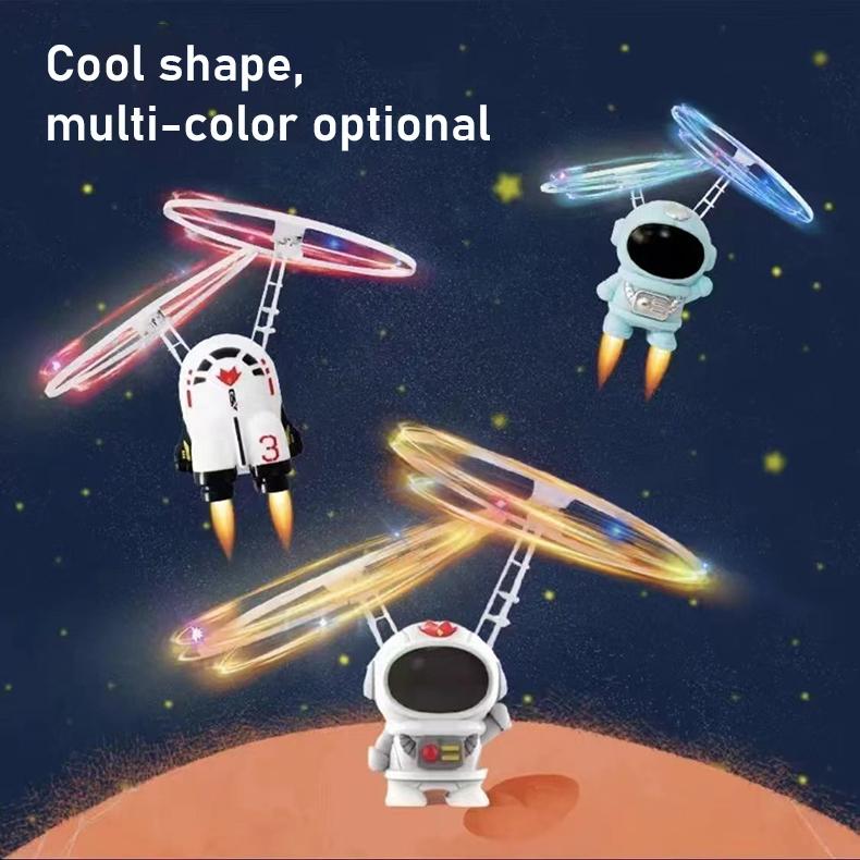 Non-Toxic Flying Robot Astronaut Toy Aircraft High-Tech Hand-Controlled Drone Interactive Dual Wings With Lights Outdoor Gifts For Kids