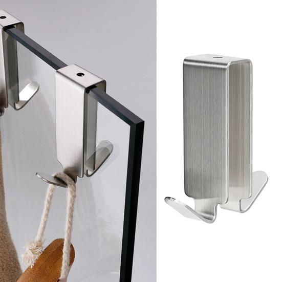Двухсторонние крючки из нержавеющей стали без сверления, крючок для полотенец для стекла