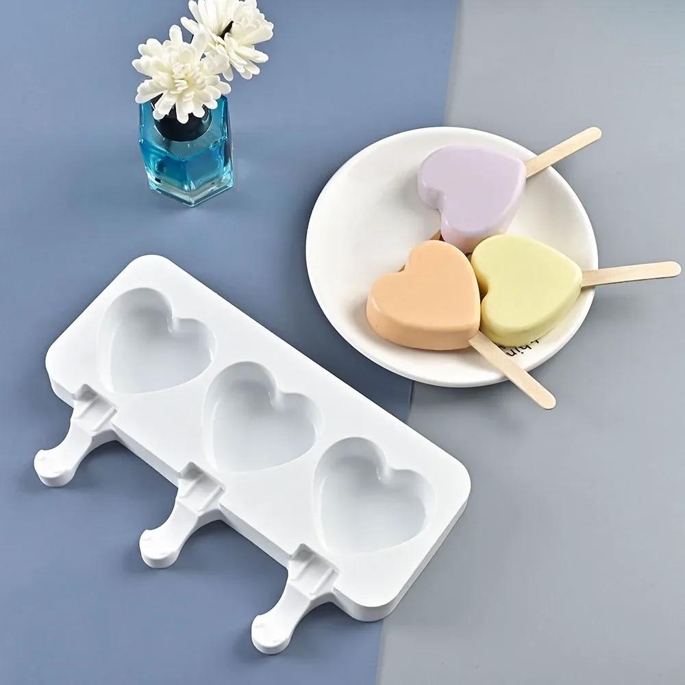 Summer 3 With 4 Ice Cream Simple Ice Making DIY Food Grade Silicone Popsicle Cheese Mold Wholesale