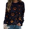 2025 Autumn and Winter Halloween Element Explosion 3D Digital Printing Women's Crew Neck Sweater