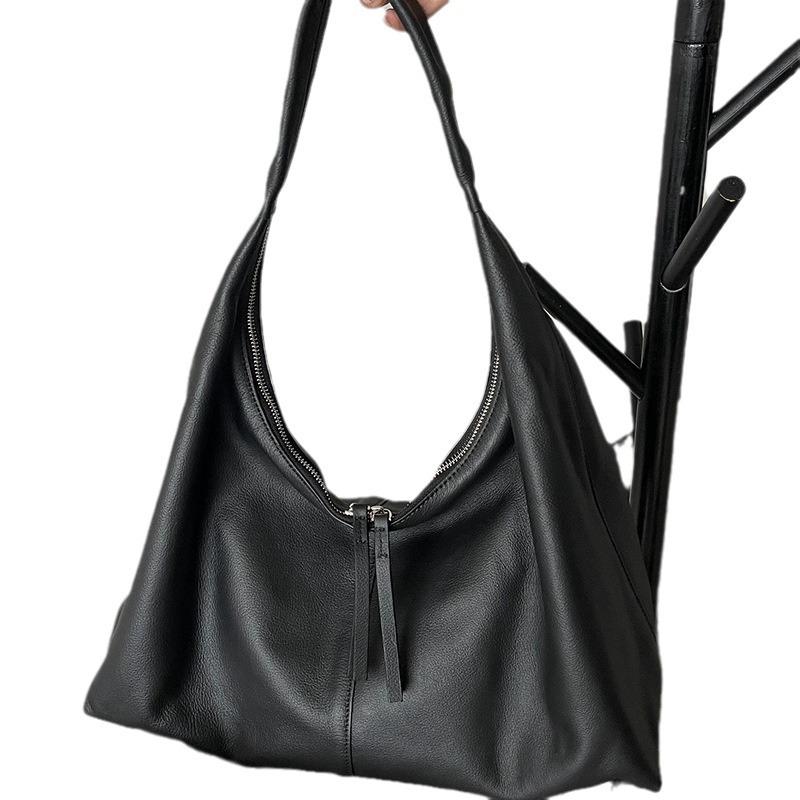 Простая сумка через плечо Premium Texture Niche Commuting Большая вместимость из натуральной кожи Универсальная сумка через плечо