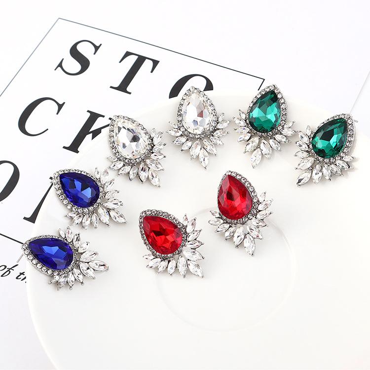 Атмосферные модные серьги-капли, модные серьги-гвоздики с изумрудным блеском и бриллиантами, ювелирные изделия, аксессуары для одежды