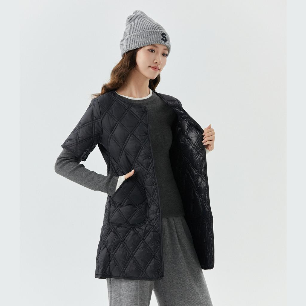 Осенняя и зимняя модная одежда Хлопковая одежда Женская длинная утепленная и тонкая хлопковая куртка с короткими рукавами Домашняя одежда Хлопок 2410