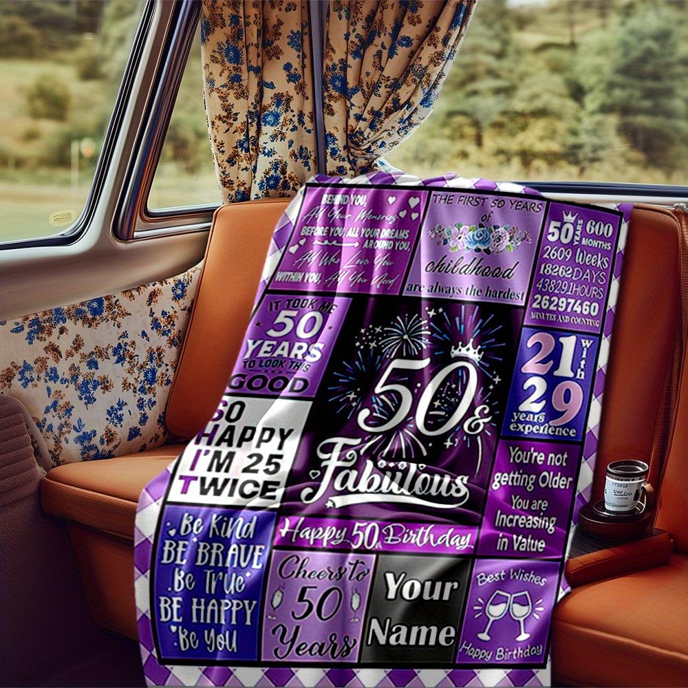 Happy 50Th Birthday To You Blanket Personalized Name Soft Comfortable Stylish Blanket Car Blanket Perfect For Travel Camping Outdoor Home Suitable For