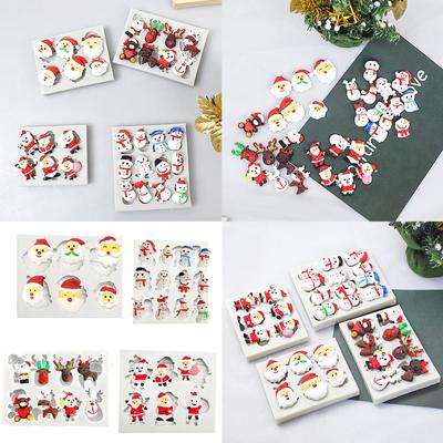 4 шт. Силиконовая форма для снеговиков и оленей Санты, форма для шоколада и помадки, сделай сам, рождественский торт, десерт, принадлежности для выпечки