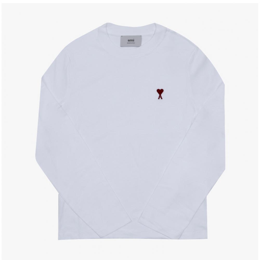 Унисекс лонгслив Ami с маленьким логотипом-сердечком bfuTs235