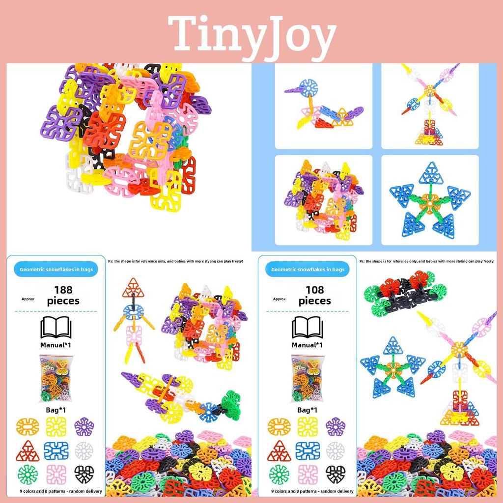 Geometric Snowflake Puzzle Blocks For Kids 3-6 Years Educational Building Toys