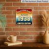 2D Flat 1pc, Retro Metal Aluminum Sign, Vintage 1938 Sign, Retro Style, Gifts for Parents Partner, Suitable for Garden Garage Storage Door Office