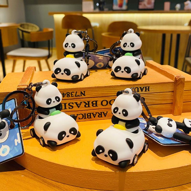 Cute Silicone Panda Baby Bumper Car Key Ring Fashionable Car Key Holder Ideal Gift