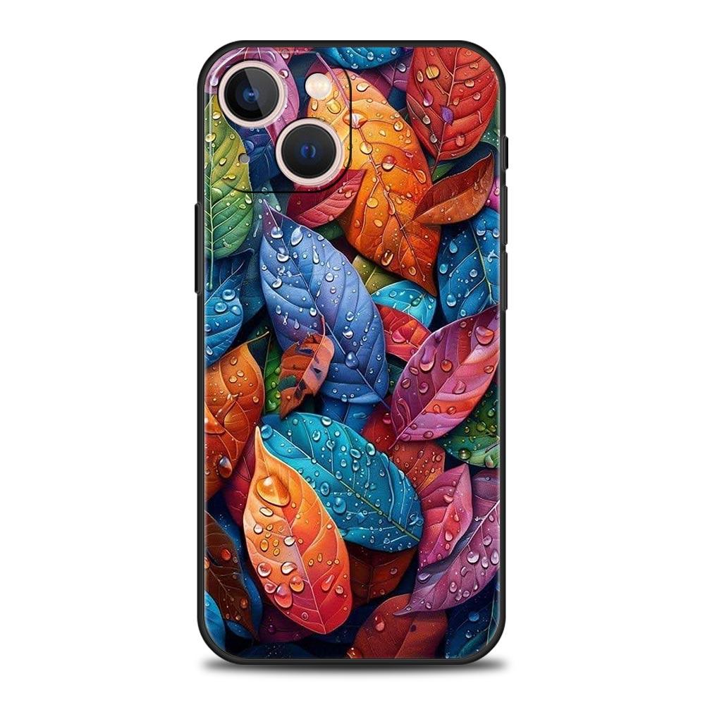 Cartoon Leaf Phone Case Cover for iPhone 17 16 15 14 13 12 11 Pro Max 17 Air Plus Shockproof Soft TPU Shell Fundas Capas Coque