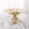 European Style Embossed Fruit Tray Zinc Alloy Non-slip Decorative Snack Plate Table Supplies