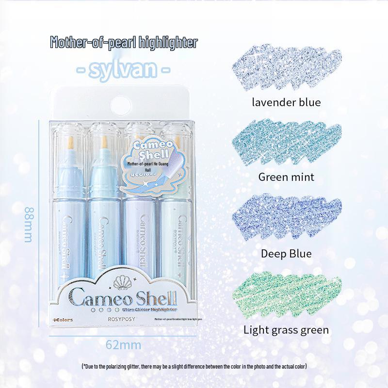 Ручка-хайлайтер RosyPosy Bling Heart Fluorescent для ведения дневника