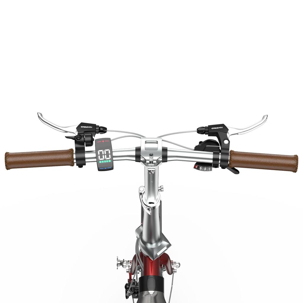 OT02PRO, red/green, 250W motor power, 36V, 5.2AH detachable battery, 20*1.35 inch tires, city road electric bicycle, maximum speed 25KM/H