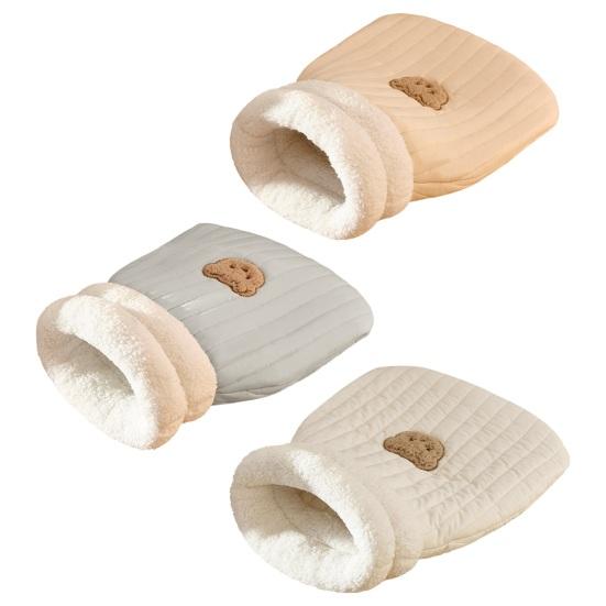 Спальный мешок для кошек, теплая кровать для домашних животных, уютный домик для кошек, флисовая палатка, гнездо для домашних животных, карманный мешок для сна на осень и зиму для домашних кошек