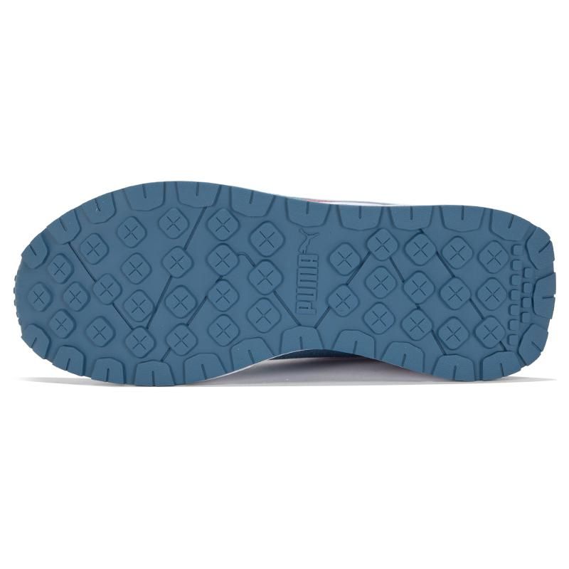 Puma Runtamed Plus Retro Prep Ткань Кожа Круглый Носок На Шнуровке Спортивные Низкие Кроссовки для Повседневной Носки Унисекс Белые Синие 389237-01