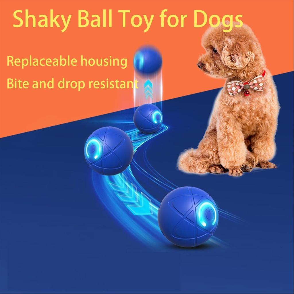 Интерактивный перекатывающийся мяч для собак, качающаяся игрушка-мяч для щенков, умный интерактивный мяч-игрушка для питомцев со светодиодной подсветкой, USB-зарядка, перекатывающийся мяч
