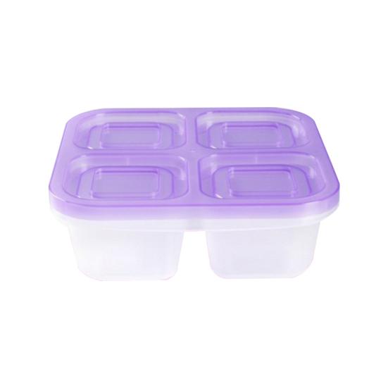 4-Compartment Lunch Box BPA-Free Stackable Food Containers Reusable Meal Prep Storage Food-Grade Microwave Safe Box for Home School Picnic Portion
