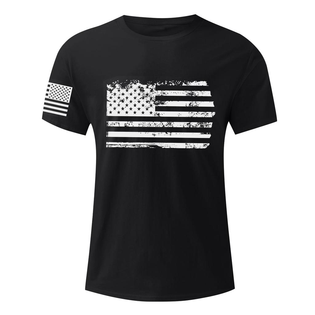 Мужские футболки с изображением Дня независимости США, футболки с графикой и коротким рукавом, американская патриотическая винтажная футболка
