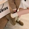 Thick-soled Low-top Snow Boots Women's New Winter One-pedal Fluffy Plush Thickened Warm Cotton Shoes
