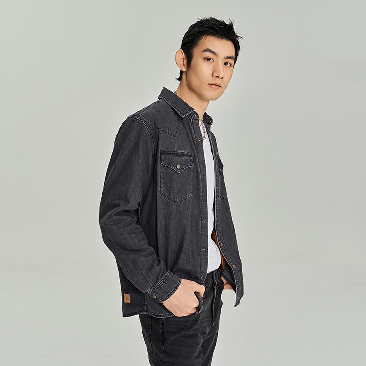 Lee Однотонная джинсовая рубашка-поло мужская tops LMT006304100342A03941