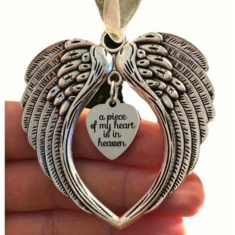 1pc Angel Wings Christmas Ornament Bell Charm Angel Wings Christmas Tree Decoration Gift Box Home Decoration Pendant