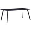 VidaXL Dining Table Black 160x80x75 Cm Tempered Glass