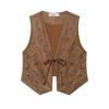Za Autumn New Women's Clothing Zr European and American Style Beaded Embroidery Velvet Texture Effect Vest 4344621 800
