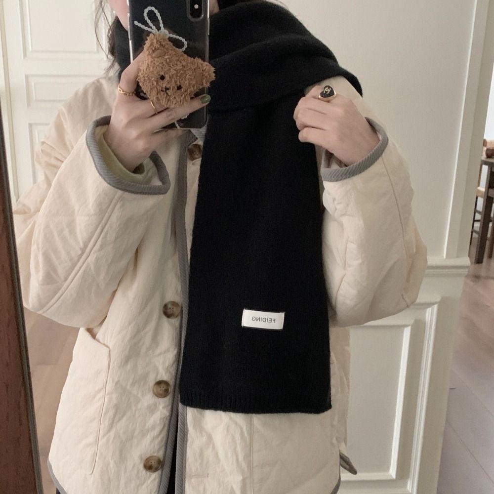 Cashmere Shawl Wool Scarf Letter Warm Scarf Classic Knitted Scarf  Male