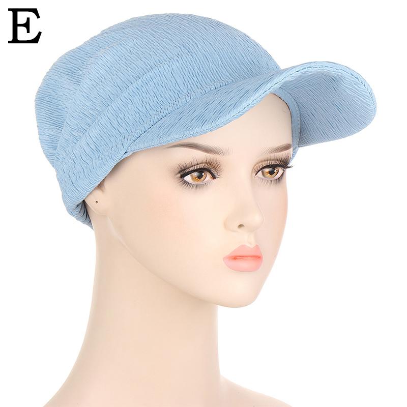 1PC Sun Hat Sunscreen Cap Solid Color Turban Cap Summer Female Hat Fashion Female Hat