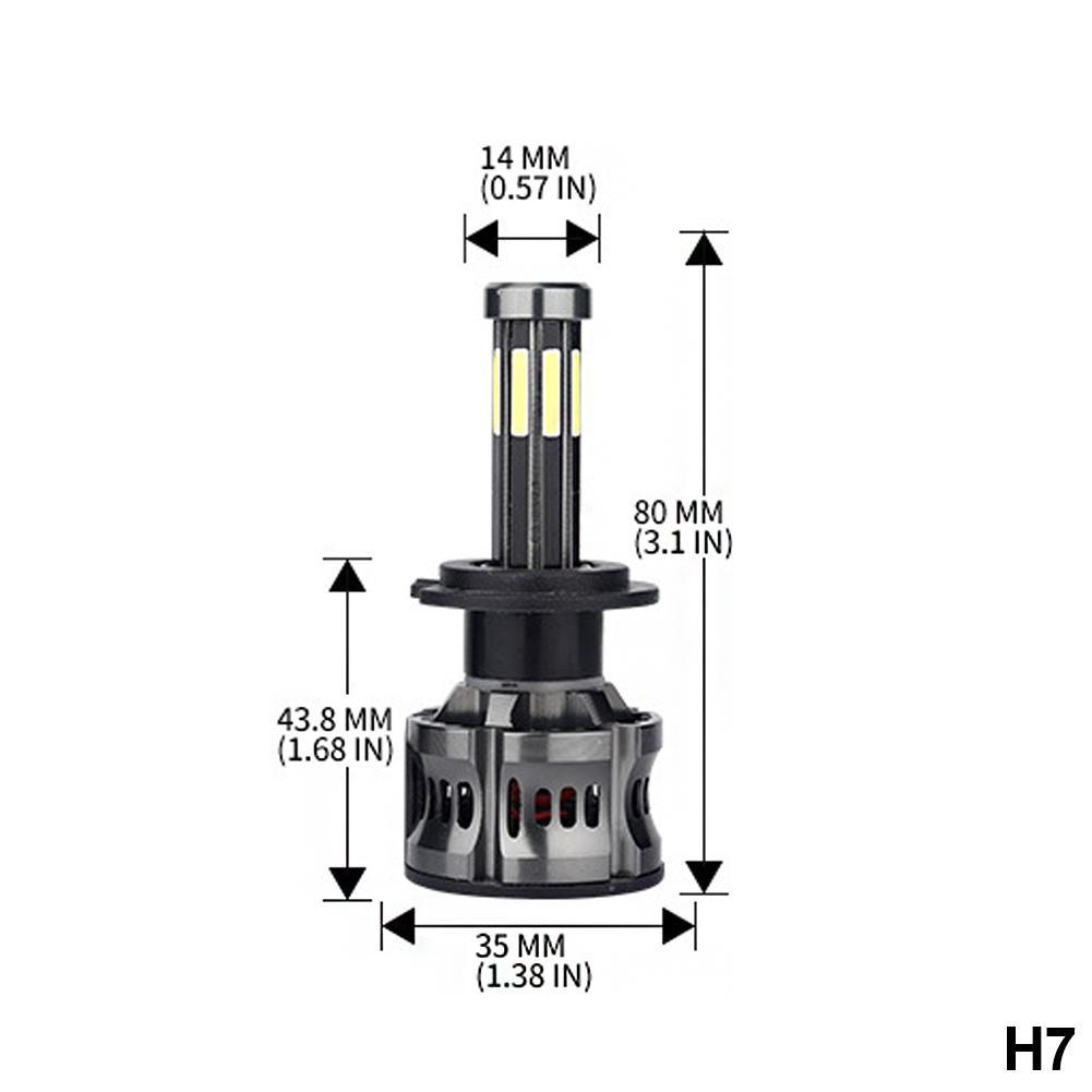 2X 8-сторонняя светодиодная лампа H7, светодиодные лампы H4, H11, H9, H8, автомобильные фары 9005, HB3, 9006, HB4, 6000K, автомобильные лампочки 50 Вт, 360 градусов, дальний и ближний свет 12 В