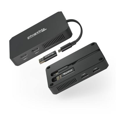 Адаптер-конвертер графики Plugable в HDMI Поддерживает 4 монитора USB-C