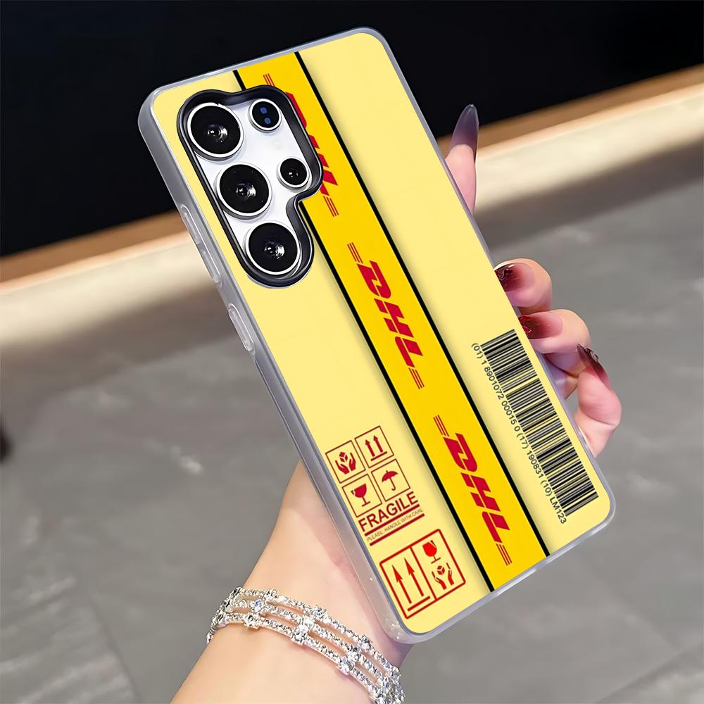 Чехол для телефона D-Dhl Express Label для Samsung S26 S25 S24 S23 S22 S21 FE Plus Ultra Черный 2-в-1 Гелевый силиконовый чехол