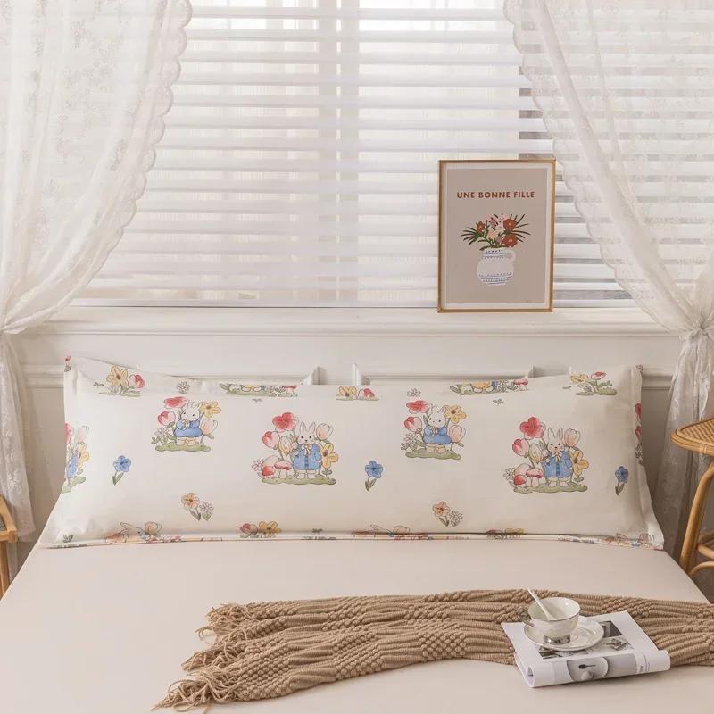 Новая удобная длинная наволочка из мягкого хлопка, двойные длинные наволочки с принтами и однотонными цветами для украшения дома 120/150/180 см, 1 шт.