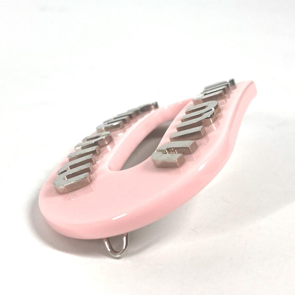 MIUMIU hairpin Logo rhinestone hair accessory Barrette Plastic pink