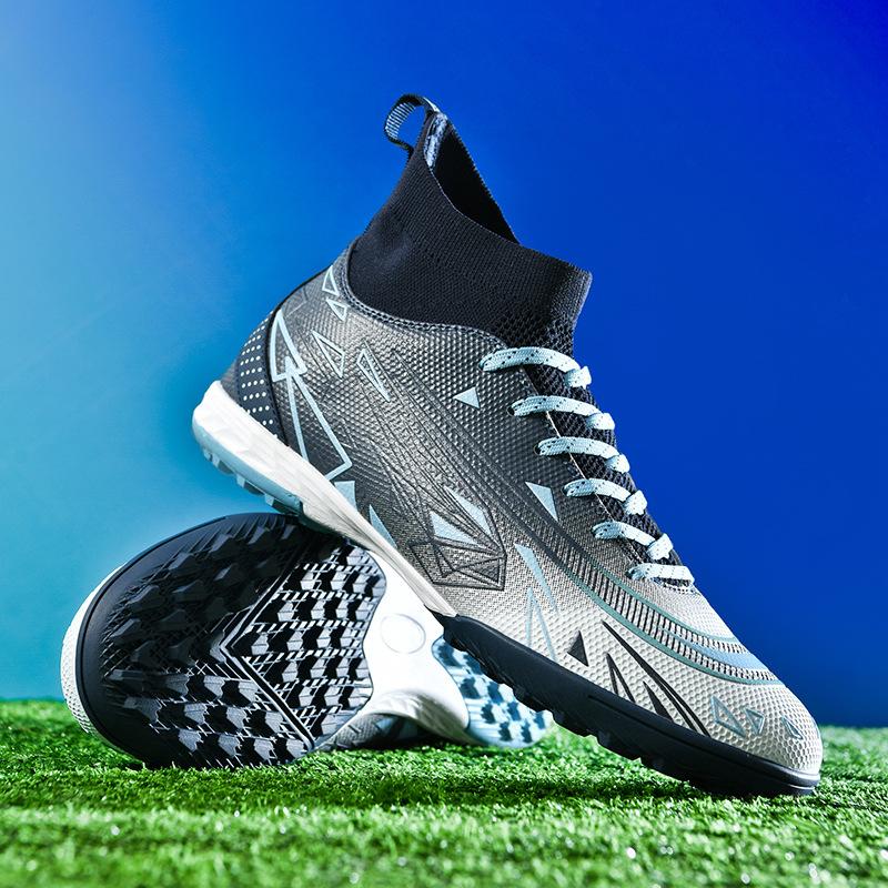 2024 дышащие футбольные бутсы AG Spike для мальчиков, взрослых, студентов, TF Shattered Nails King, высокие тренировочные кроссовки для женщин